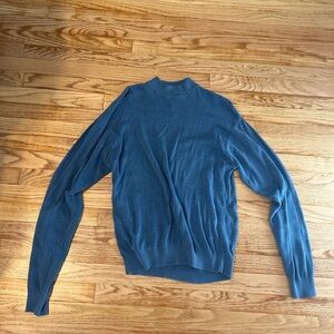 Blue mock neck sweater